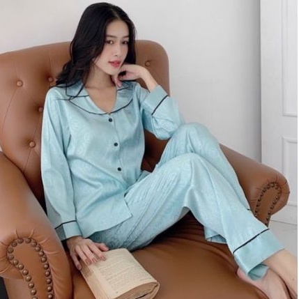 Đồ Bộ Pyjama Đồ Mặc Nhà Gấm Cao Cấp Quần Dài Tay Dài Hàng Có Size🎀Giảm 10K Đơn 200K