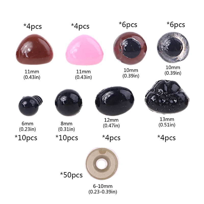 Bộ 48 Phụ Kiện Đầy Màu Sắc Cho Mắt Mũi An Toàn Và Vòng Đệm