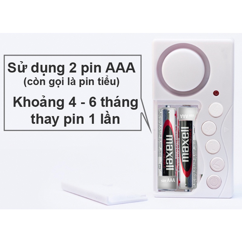 ⚡MỚI⚡Chuông Báo Động Chống Trộm - Cảm Biến Từ Gắn Cửa Có 4 Chế Độ Báo Trộm Báo Khách Chính Hãng BẢO HÀNH 12 THÁNG