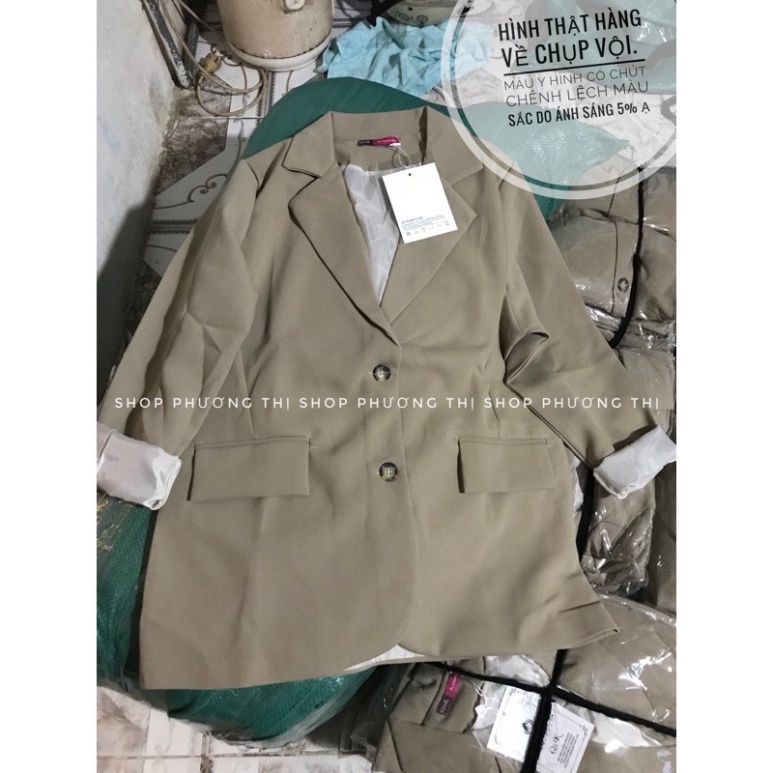 Áo vest nữ 2 lớp - Áo blazer trơn/kẻ tông màu lạ (hàng sẵn)