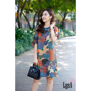 Đầm lụa Lyslysa họa tiết cao cấp