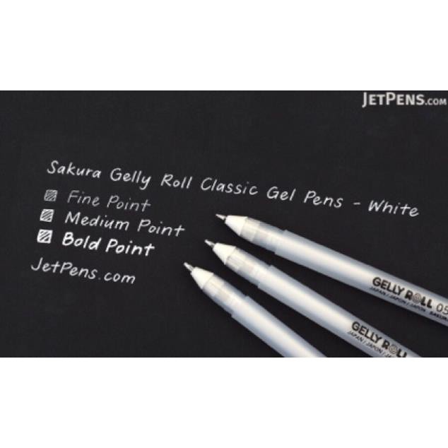 BÚT GEL TRẮNG SAKURA GELLY ROLL NGÒI 0.5, 0.8, 1