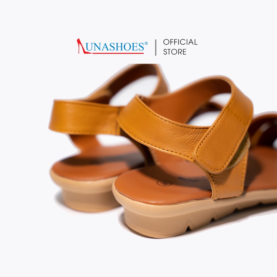 Giày sandal nữ LUNASHOES 6602 da bò mềm đế cao su chống trơn bảo hành 2 năm quai dán