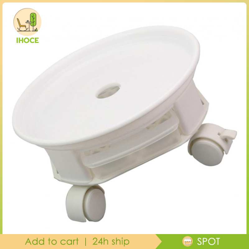 Hộp Nhựa Resin Tự Nhiên Hình Tròn Có Bánh Xe Và Ngăn Kéo Thông Dụng Màu Trắng