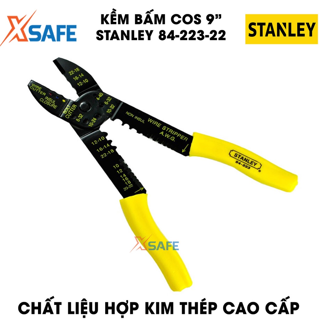 Kềm bấm cos 9 inch STANLEY 84-223-22 230mm Kìm bấm cos Stanley nhỏ gọn tiện lợi, hợp kim thép cao cấp chống gỉ