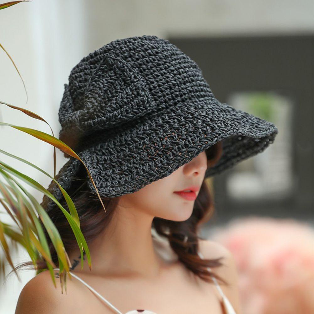 Mũ Rộng Vành Che Nắng Đính Nơ Thời Trang Mùa Hè