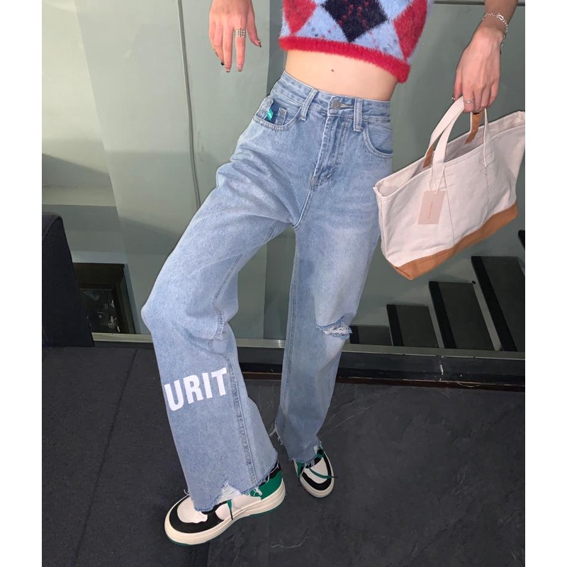 Quần jean nữ Xiaozhainv thiết kế rách thời trang phong cách Hàn Quốc