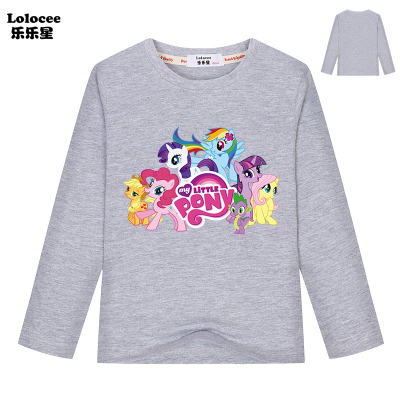 MY LITTLE PONY Áo Thun Dài Tay In Hình Ngựa Một Sừng Dễ Thương