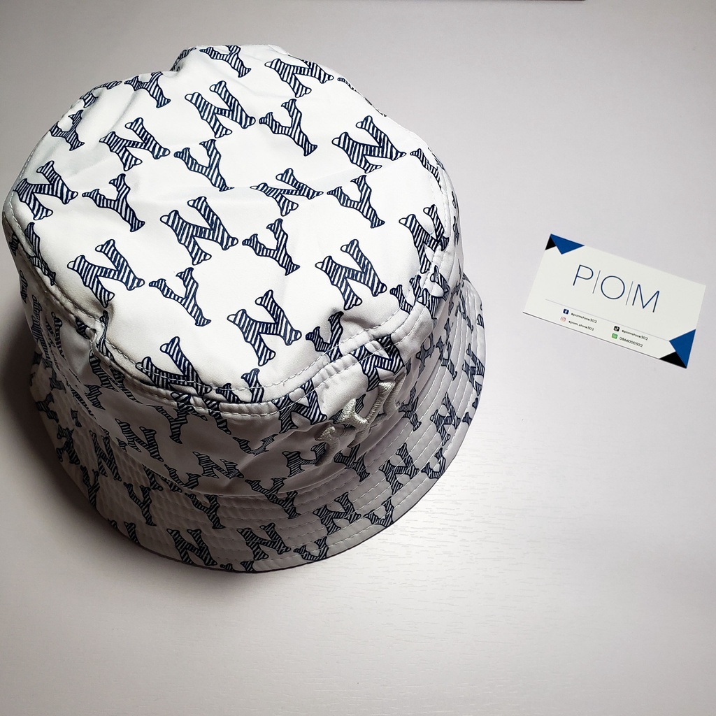 Mũ Bucket M.L.B NY Monogram White nón Bucket NY - Pom Store