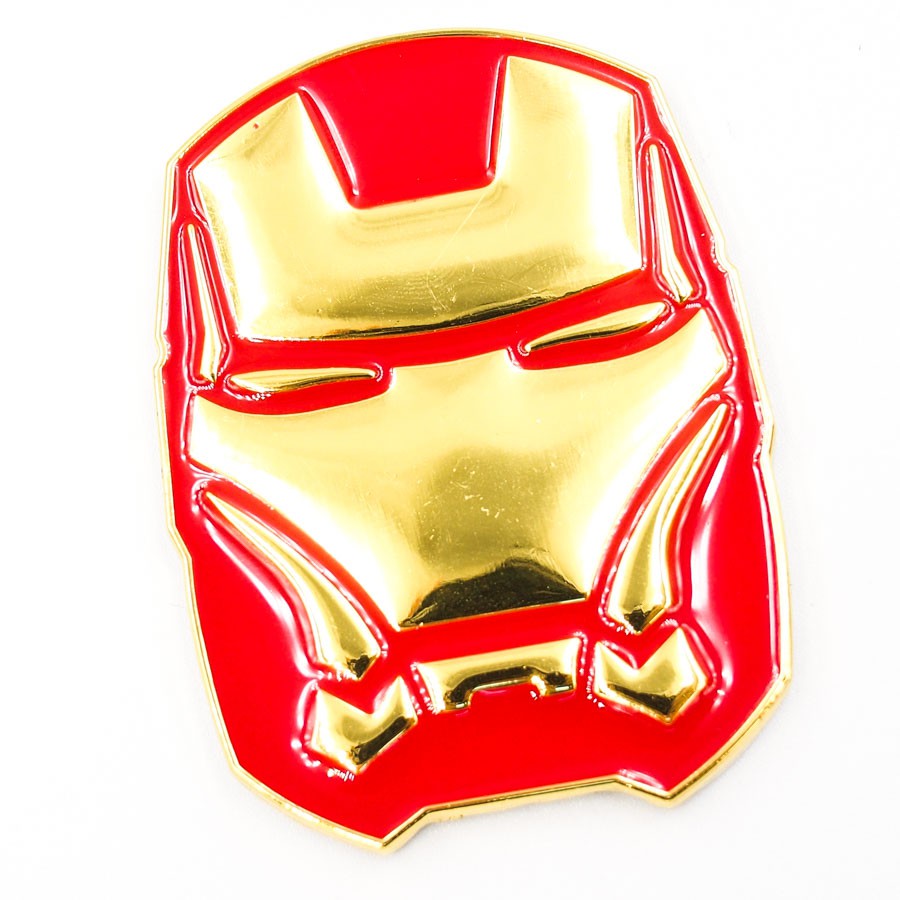 Iron man 3D đỏ vàng - Sticker metal hình dán kim loại - STICKER FACTORY