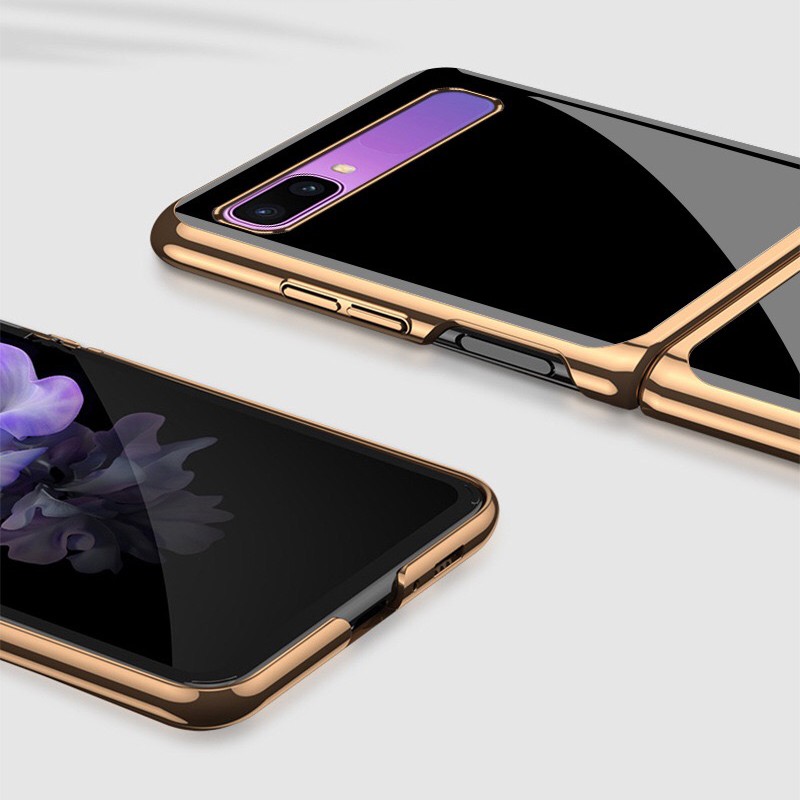 Z Flip Case Samsung Galaxy Z Flip 1 2 3 4 Z Fold 4 3 2 Electroplating Gorgeous Black Tempered Glass Mobile Phone Case Cover Galaxy Z Flip Z Fold 2