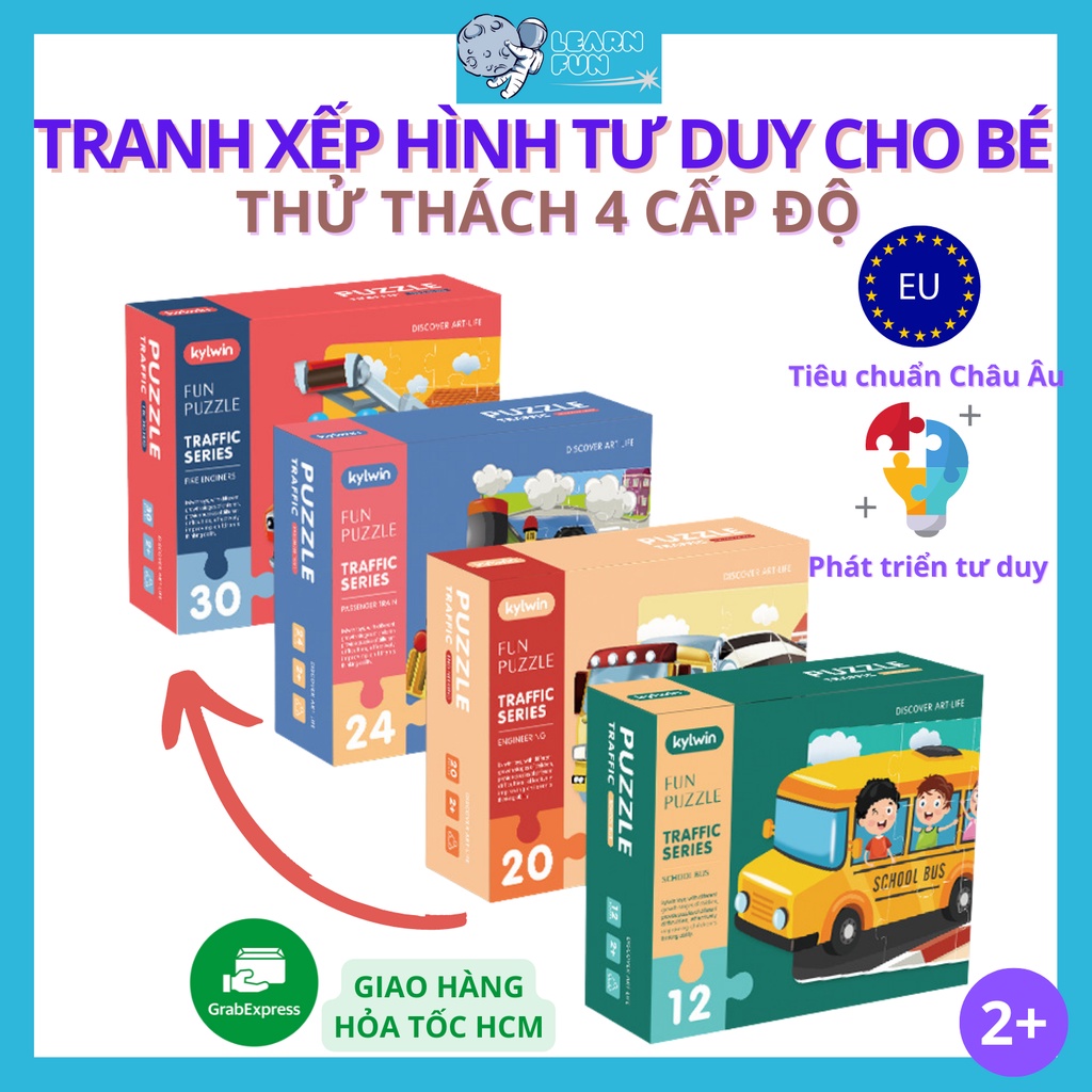 Bộ đồ chơi phát triển tư duy xếp hình cho bé 4 cấp độ khó đồ chơi 2 tuổi +