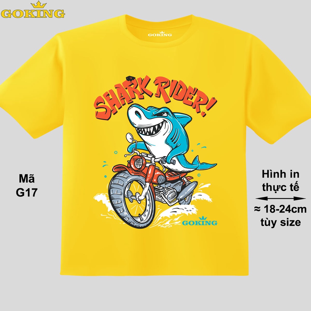 SHARK RIDER, mã G17. Áo thun in Cá Mập siêu đẹp cho bé trai, áo phông trẻ em hàng hiệu
