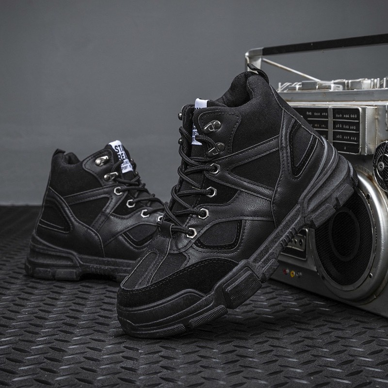 Giày cao cổ nam Rstar311 Full đen cực chất mới siêu ngầu | BigBuy360 - bigbuy360.vn