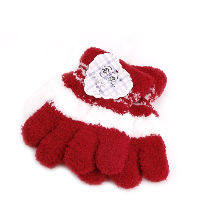 Loner Cute Infant Baby Kid Full Finger Warm Winter Gloves Toddler Knit Rainbow Mittens