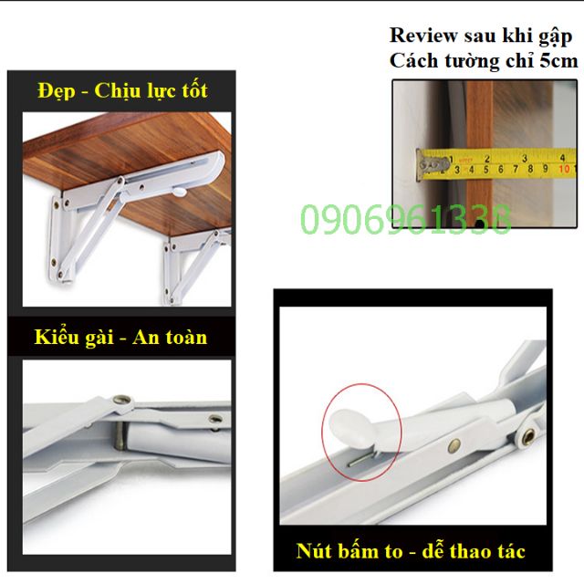 Bản lề gấp treo tường_ Bản lề gập gọn INOX_ EKE kệ decor Bàn làm việc Bàn học Nội Thất Nhà Thông Minh cao cấp loại tốt