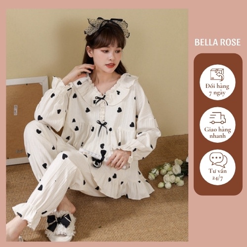 Đồ ngủ cute cao cấp phong cách tiểu thư Bella Rose QL2