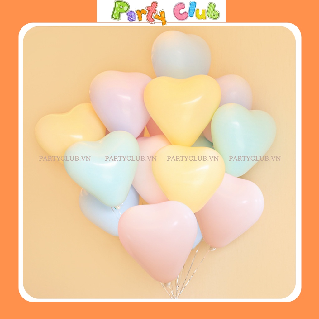 Bóng hình trái tim màu pastel trang trí tiệc