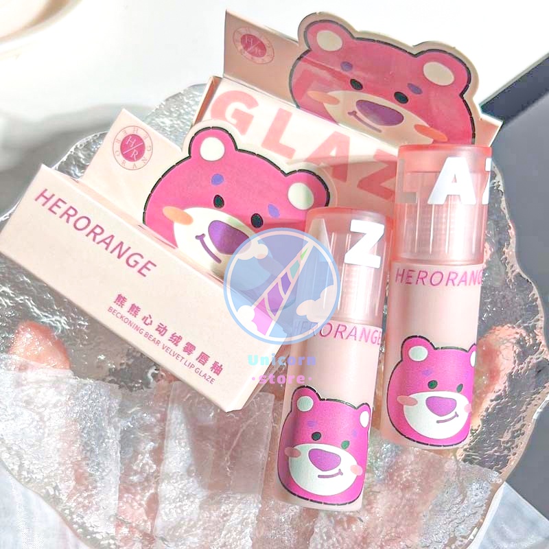 Son Kem Lì Gấu Hồng Herorange Beckoning Bear Velvet Lip Glaze HR269
