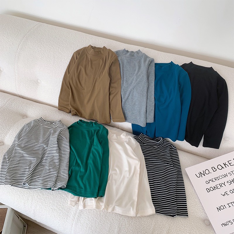 Áo cổ lọ đơn màu cổ 3 phân cho bé A841