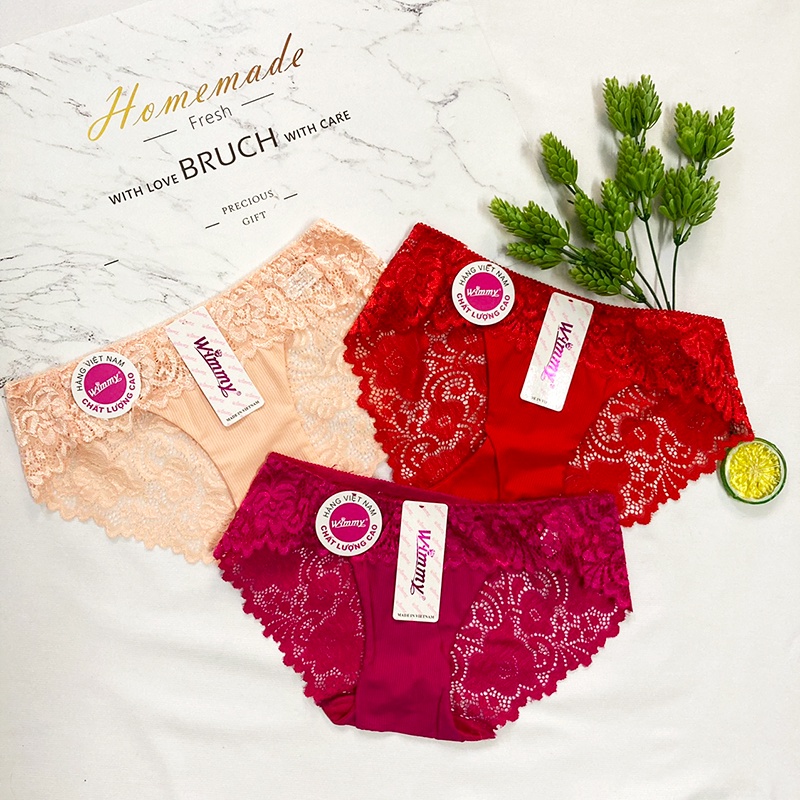 Quần lót nữ trước phối ren và sau mềm mịn - QL111