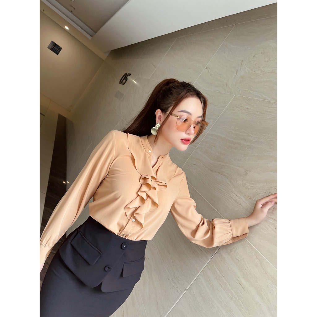 Áo sơ mi cổ tàu bèo nẹp