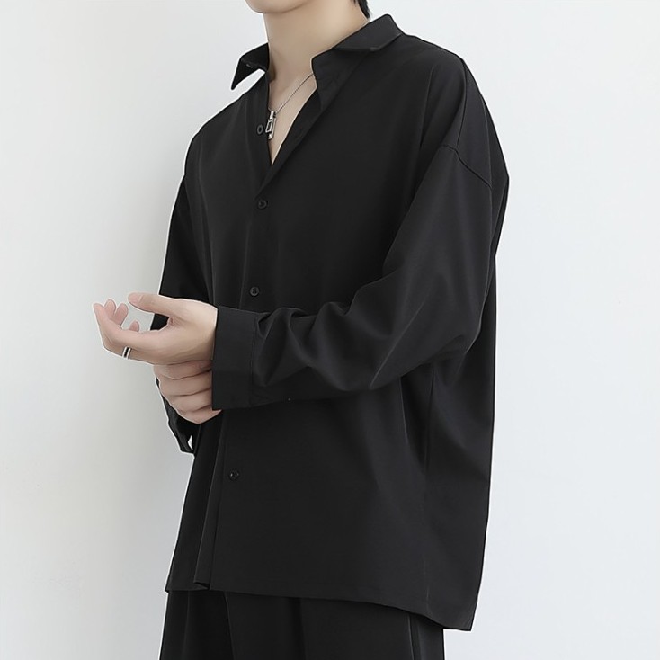 Áo Sơ Mi Nam Dài Tay Màu Trắng Đen