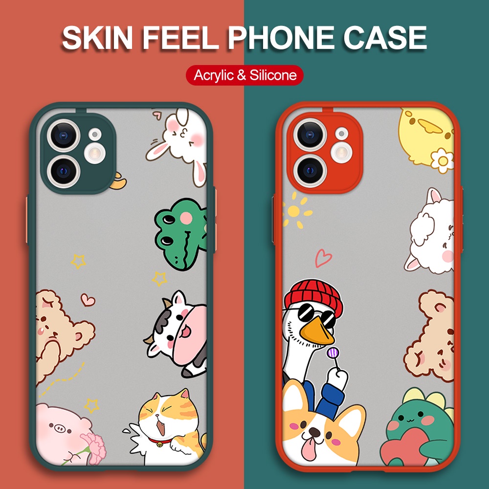 Ốp điện thoại hình con vật Cho Compatible for iPhone 8 7 plus 6 6s plus iphone 11 12 pro max xs max x xr se 2020 12 mini
