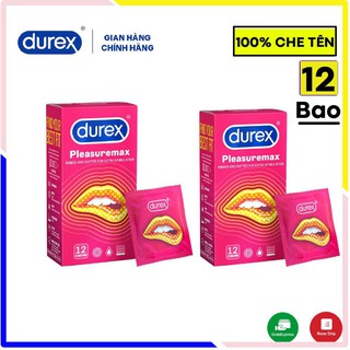 Combo 2 hộp bao cao su Durex Pleasuremax ( 12 bao / 1 hộp ),gân gai hưng phấn dài dài