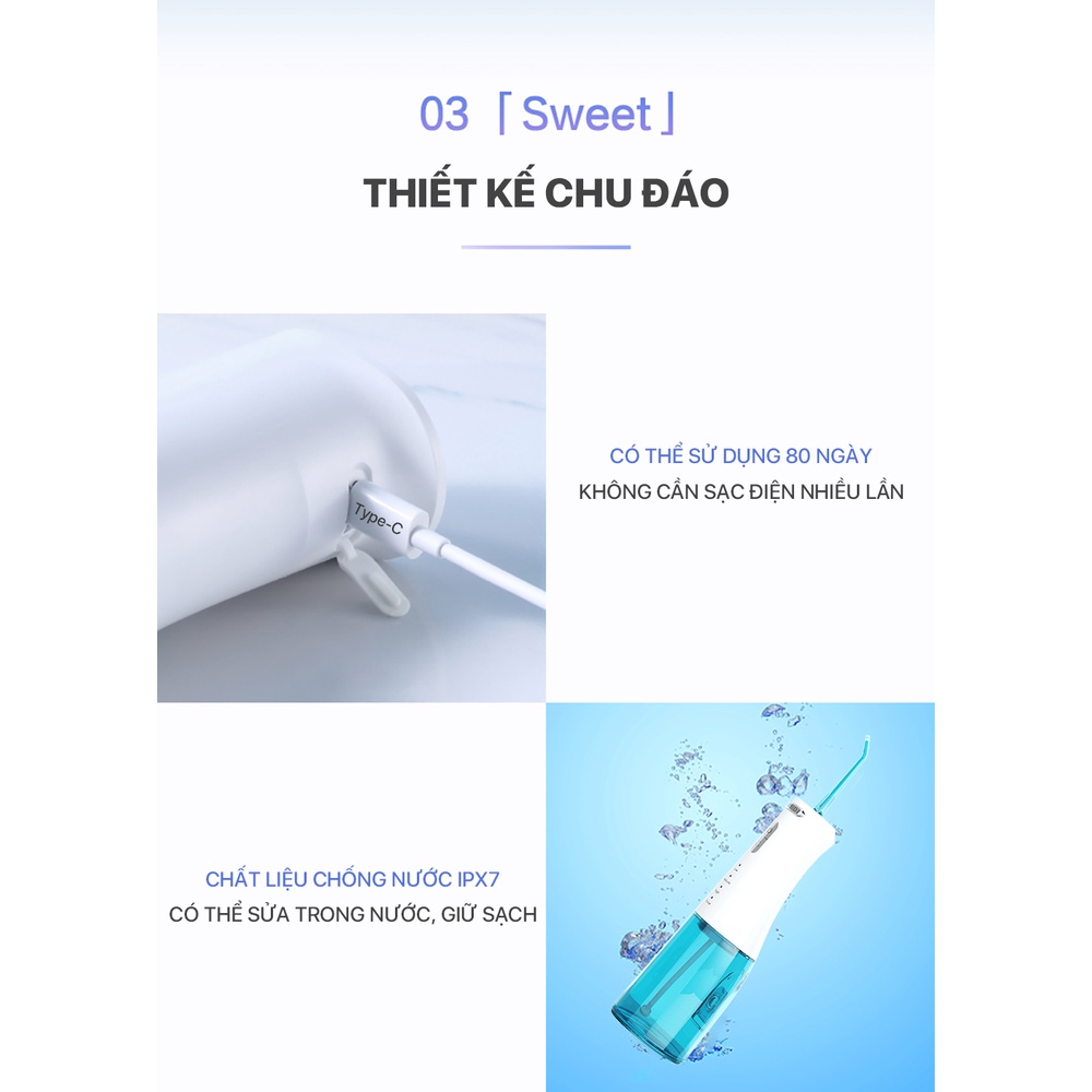 Máy tăm nước BOMIDI D3 PRO 300ml tăm nước 7+6 làm sạch mạnh mẽ hộp lưu trữ vòi phun