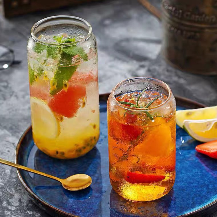 Cốc thủy tinh cong vân sọc | Ly thủy tinh cafe cong