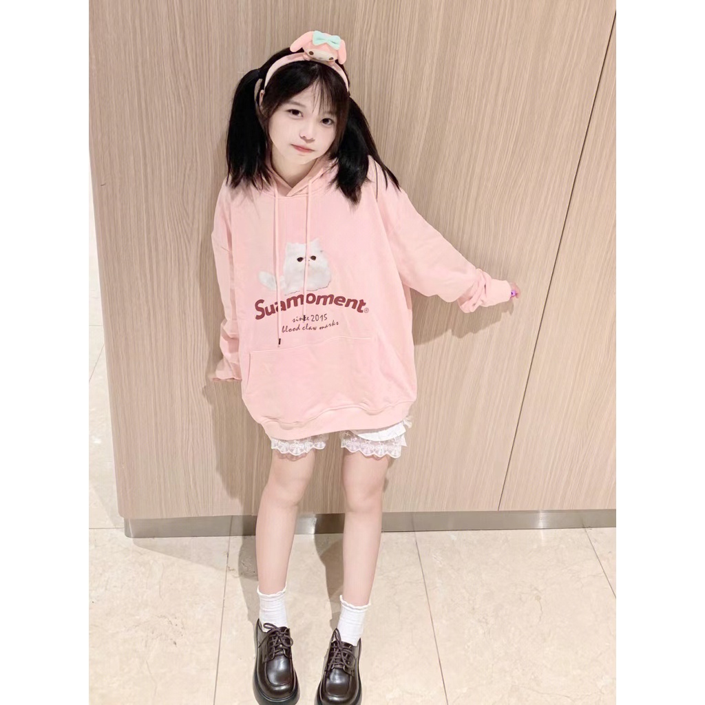 HIIXIIVI Áo Hoodie Tay Dài Oversize In Họa Tiết Phong Cách Hàn Quốc Kiểu Mới Cho Nam / Nữ