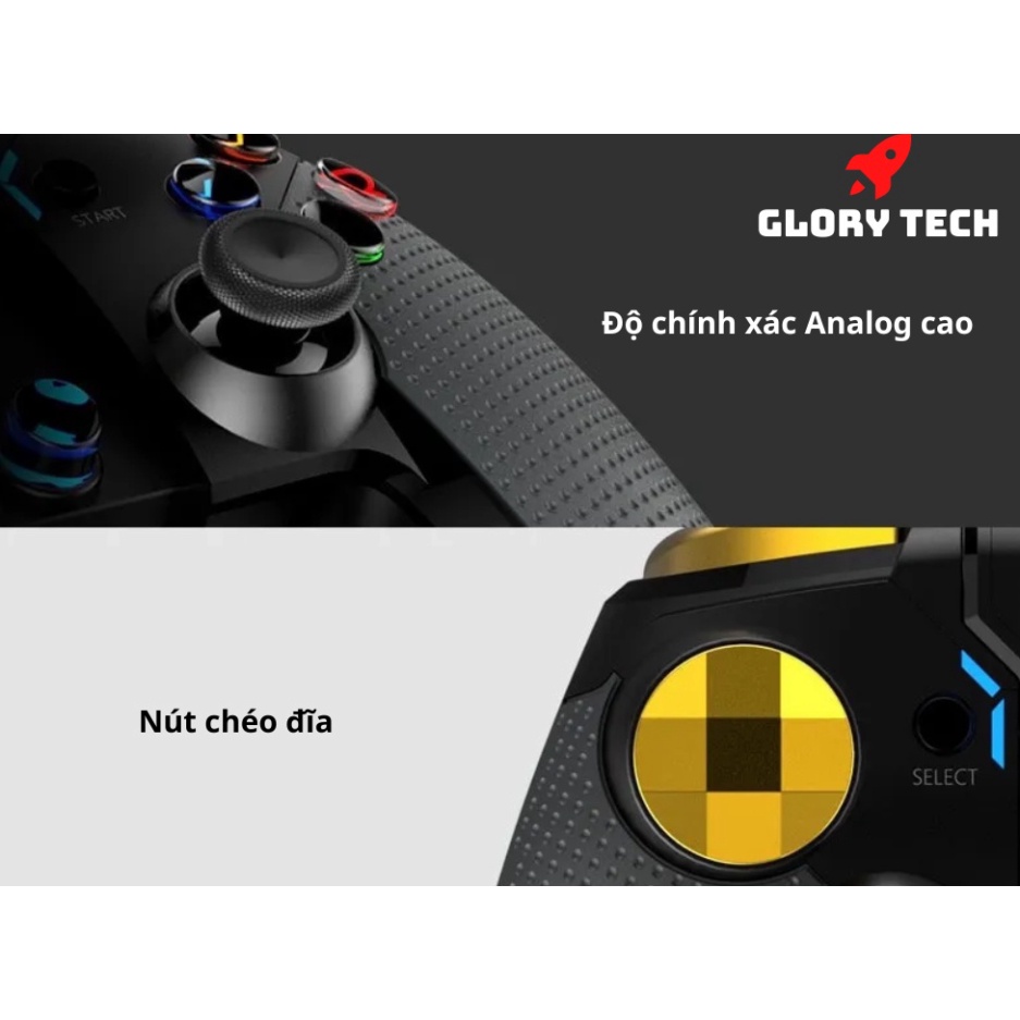 Gamepad IPEGA 9118 Golden Warrior - Tay Cầm Mạ Vàng 24K Đèn Led Hiện Đại Chơi game liên tục 8 tiếng cho PC/IOS/ANDROID