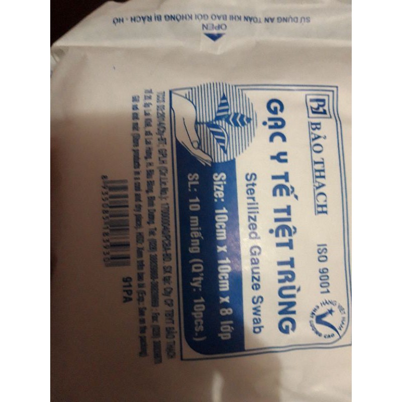 Gạc v ô trù ng  10 cm x 10 cm x 8 Lớp Bảo Thạch