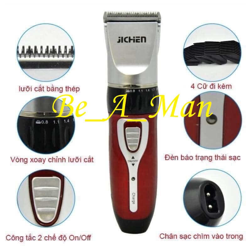 Tông, tong, ton đơ cắt tóc nam, nữ, trẻ em sạc pin, máy cắt tóc tại nhà Jichen DC025