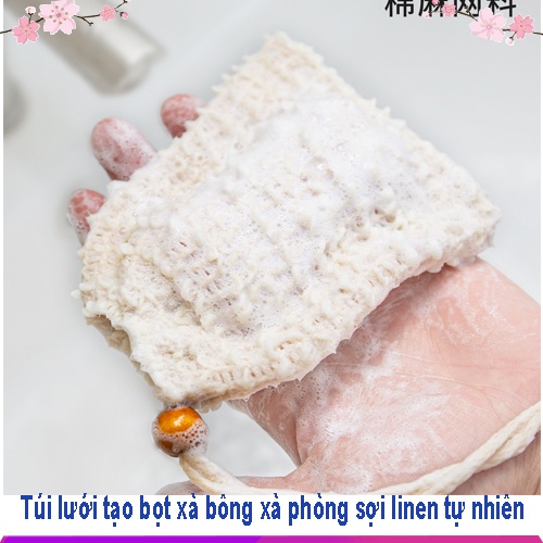 Túi Lưới Tạo Bọt Xà Bông Sợi Thiên Nhiên Tiện Lợi