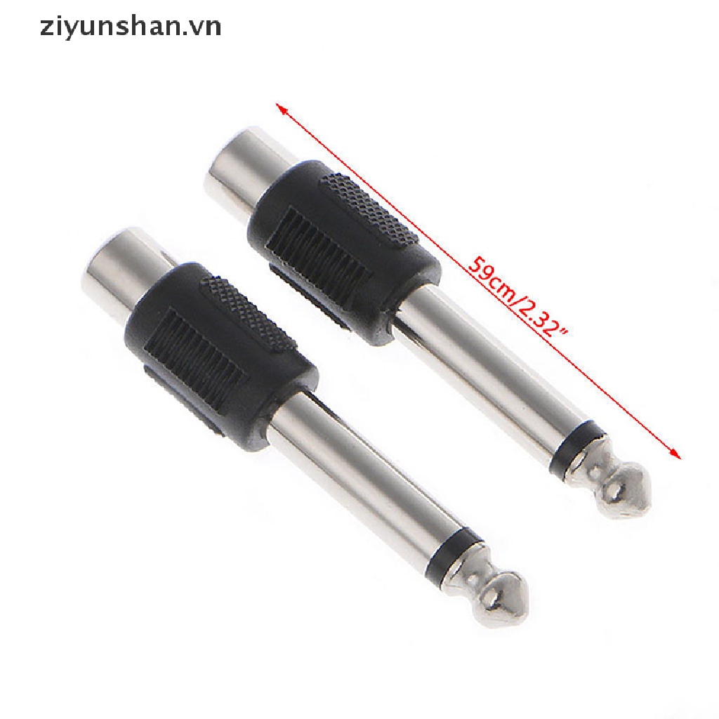 Set 10 Đầu Nối Âm Thanh RCA Female Sang 6.35mm 1 / 4 &quot;Male Mono