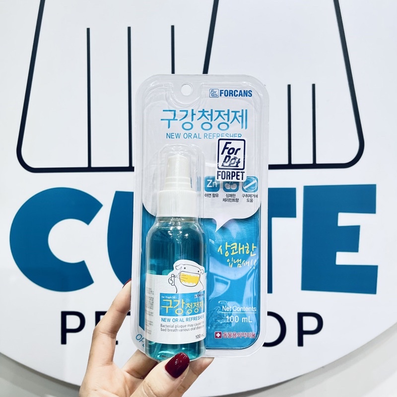 Dung dịch xịt vệ sinh răng miệng cho chó mèo Forcans 100ml giúp hơi thở thơm tho