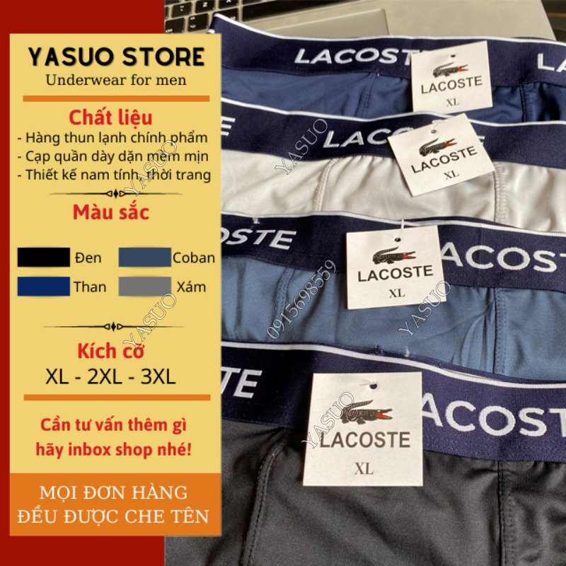 Quần Lót Nam Dáng Trunks Thun Lạnh Quần Sịp Đùi Nam Bền Đẹp Thoáng Khí Quần Boxer Cotton Co Giãn 4 Chiều Cao Cấp|Yasuo