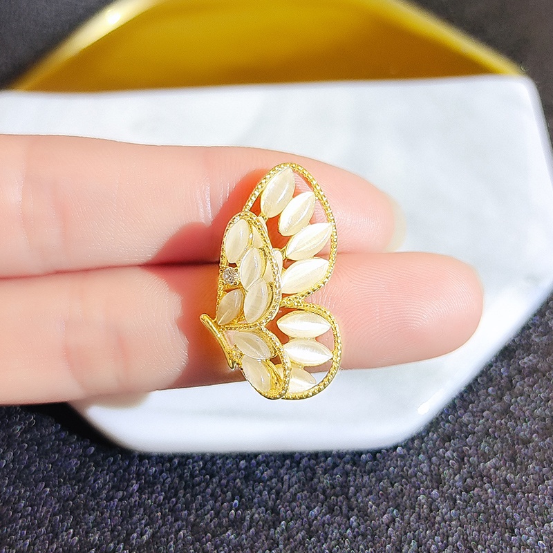[Jiudoulan] Ghim Cài Áo Hình Bướm Đính Đá Opal Chống Chói Mắt Thanh Lịch Cho Nữ