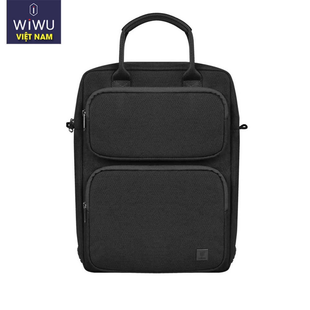 Túi sách dọc Wiwu Alpha Vertical Layer Bag cho Mac-book 14. 2 inch M1,  Laptop 14 inch,  Có quai đeo chính hãng cao cấp