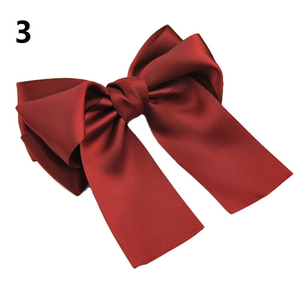 ♕Kẹp Tóc Nơ Ruy Băng Satin Thời Trang Hàn Quốc Cho Nữ Giá Đỡ