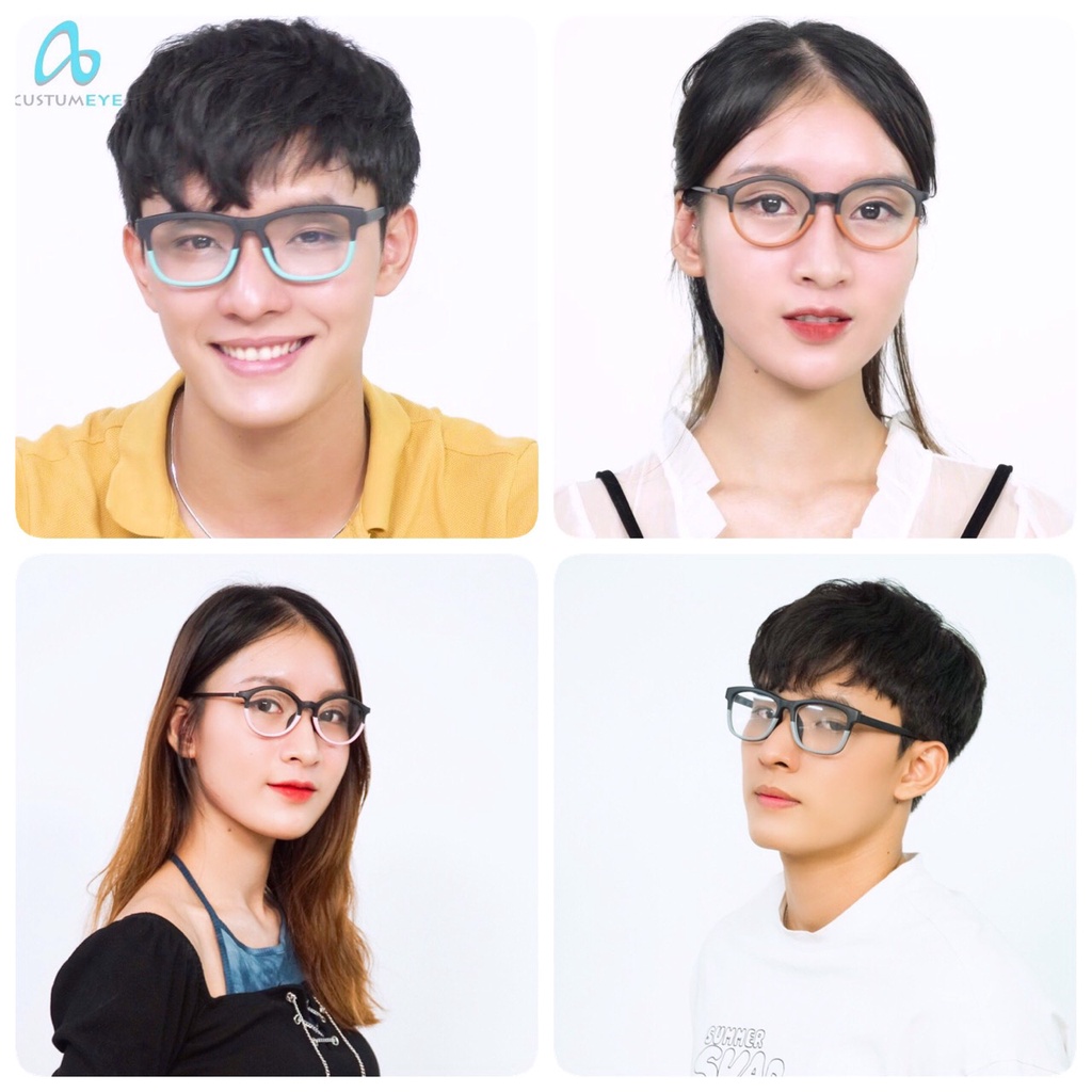 COMBO2.1❤️GỌNG+2 MẶT KÍNH❤️Mắt kính Custumeye❤️Kính mát cận râm thời trang nam nữ nhiều màu gọng vuông tròn Hot Trend | BigBuy360 - bigbuy360.vn