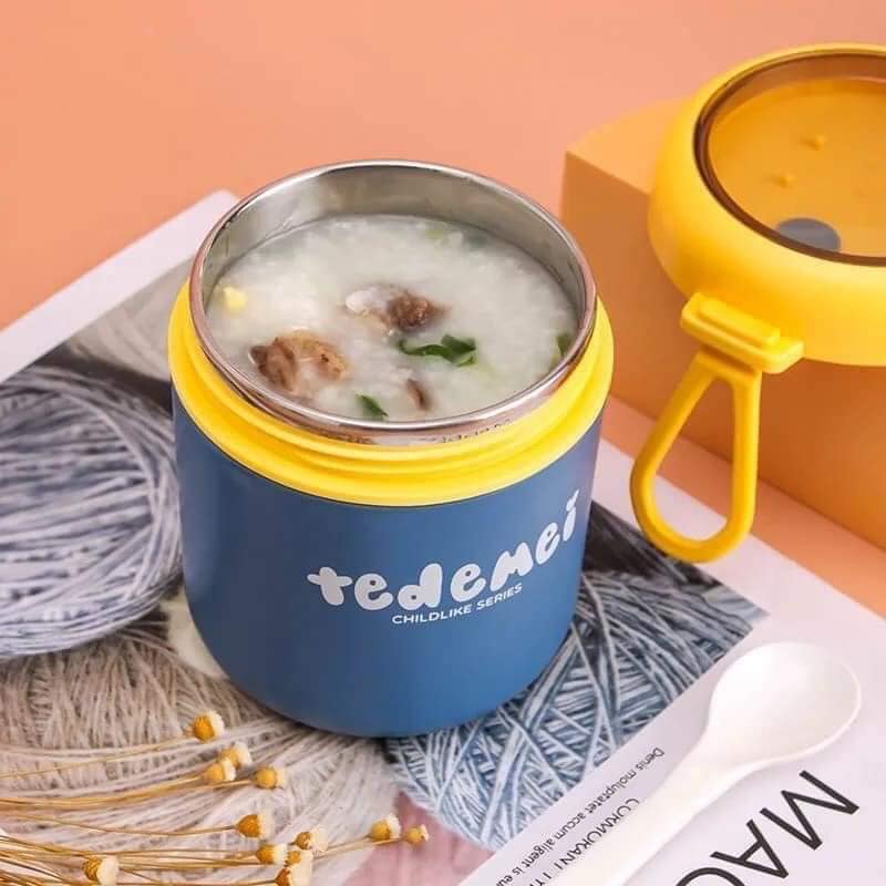 Bình Ủ Cháo TEDEMEL 530ml LÕI INOX KHÔNG GỈ An toàn cho bé