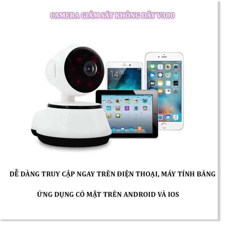 Camera Wifi Chính Hãng V380 ✔Chính Hãng✔️ Kết nối không dây qua điện thoại, Đàm thoại 2 chiều, Xoay 360.