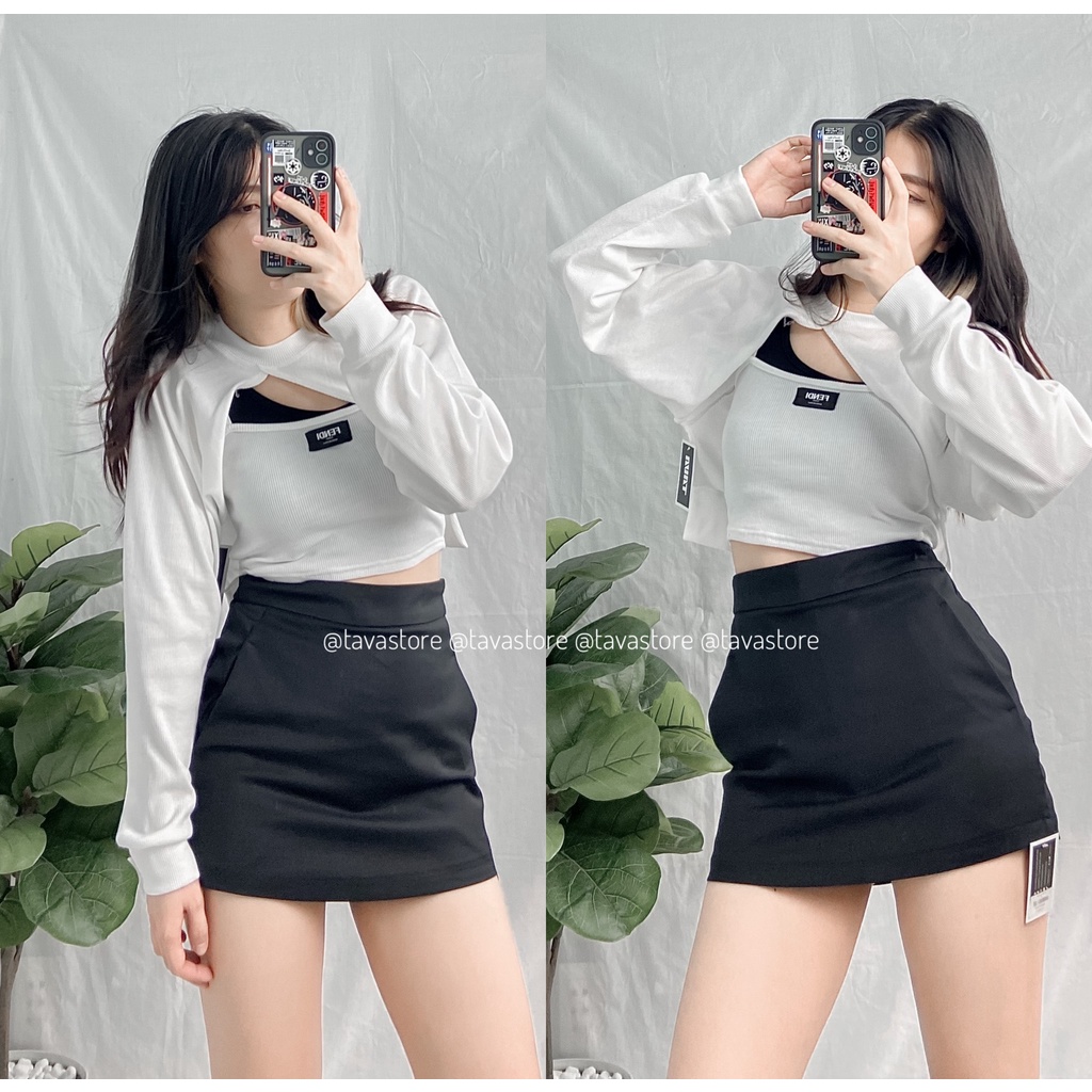 Set áo croptop 3 món