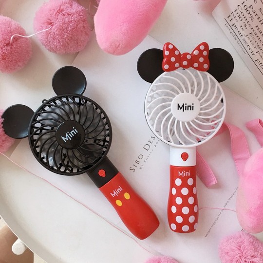 QUẠT MINI CẦM TAY MICKEY CÓ NƠ 3 CẤP ĐỘ CÁNH QUẠT TẠO GIÓ CỰC MÁT , CỰC ÊM