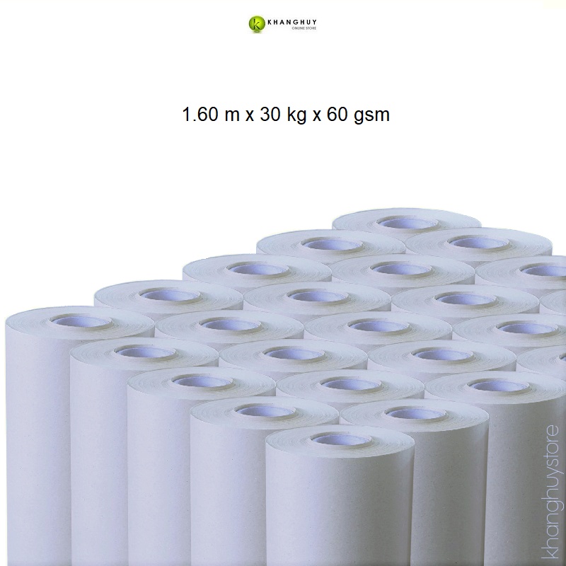Giấy sơ đồ trắng khổ 1m6 cuộn 30kg dùng vẽ sơ đồ bằng máy hoặc bằng tay trải lót phân lớp vải ngành may