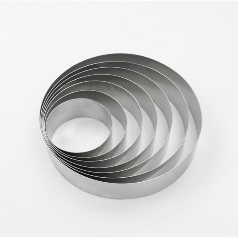 Khuôn Ring Tròn Mousse Inox 6cm ->12cm