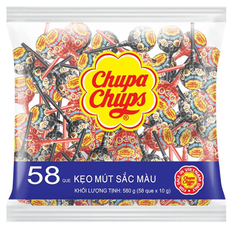 Bịch 60 que Kẹo mút Chupa Chups mix đủ vị hương trái cây gói 60 que